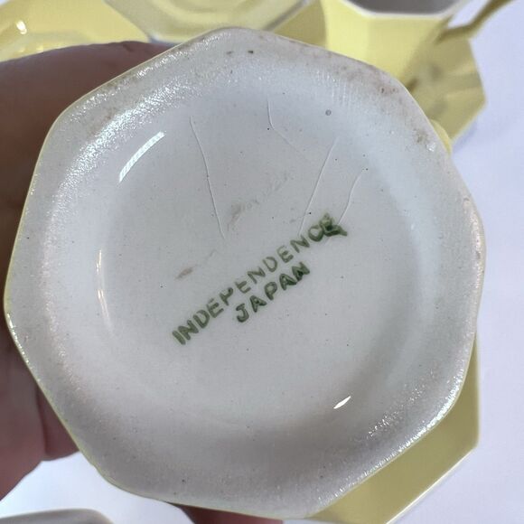 70's Daffodil Yellow (7) Pcs. Independence‎ Interpace Ironstone Japan MCM - Picture 11 of 12